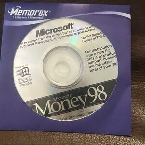 Microsoft Money 98 CD with‎ Blue Sleeve